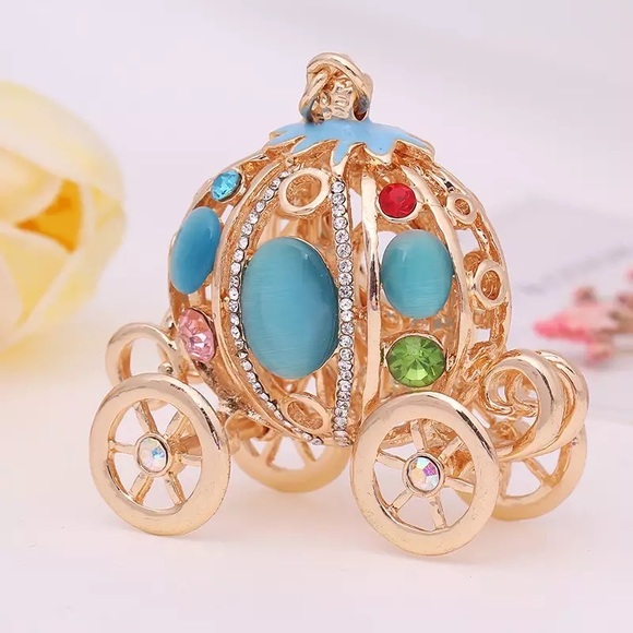 Accessories - Cinderella’s Royal Blue & Gold Crystal Carriage Keychain